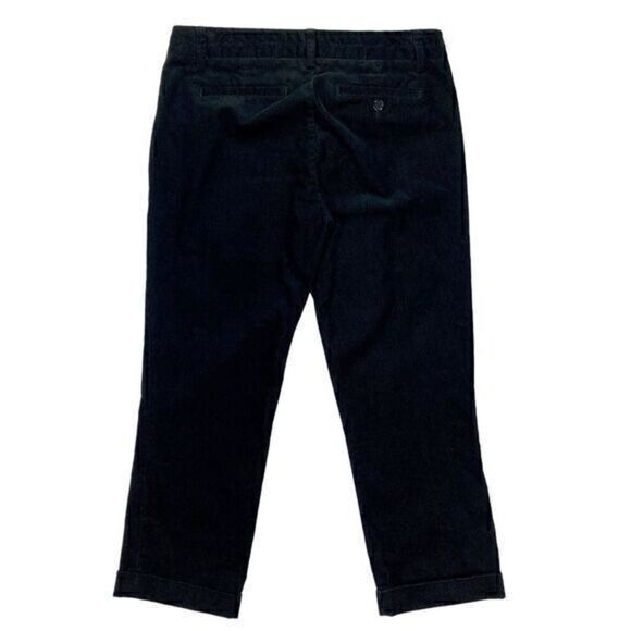 J. Crew Corduroy Pants Womens Size 6 Black Stretch City Fit Cuffed Cropped Jeans - Picture 6 of 14